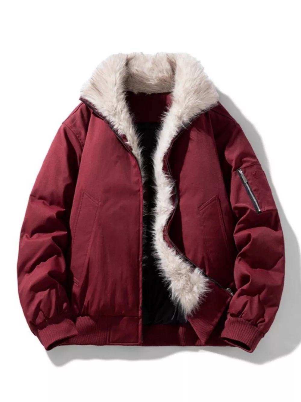 Men's Plus Size Zip Up Bomber Jacket, image 5