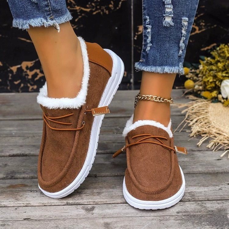 Fuzzy Lined Corduroy Slip-Ons, image 3