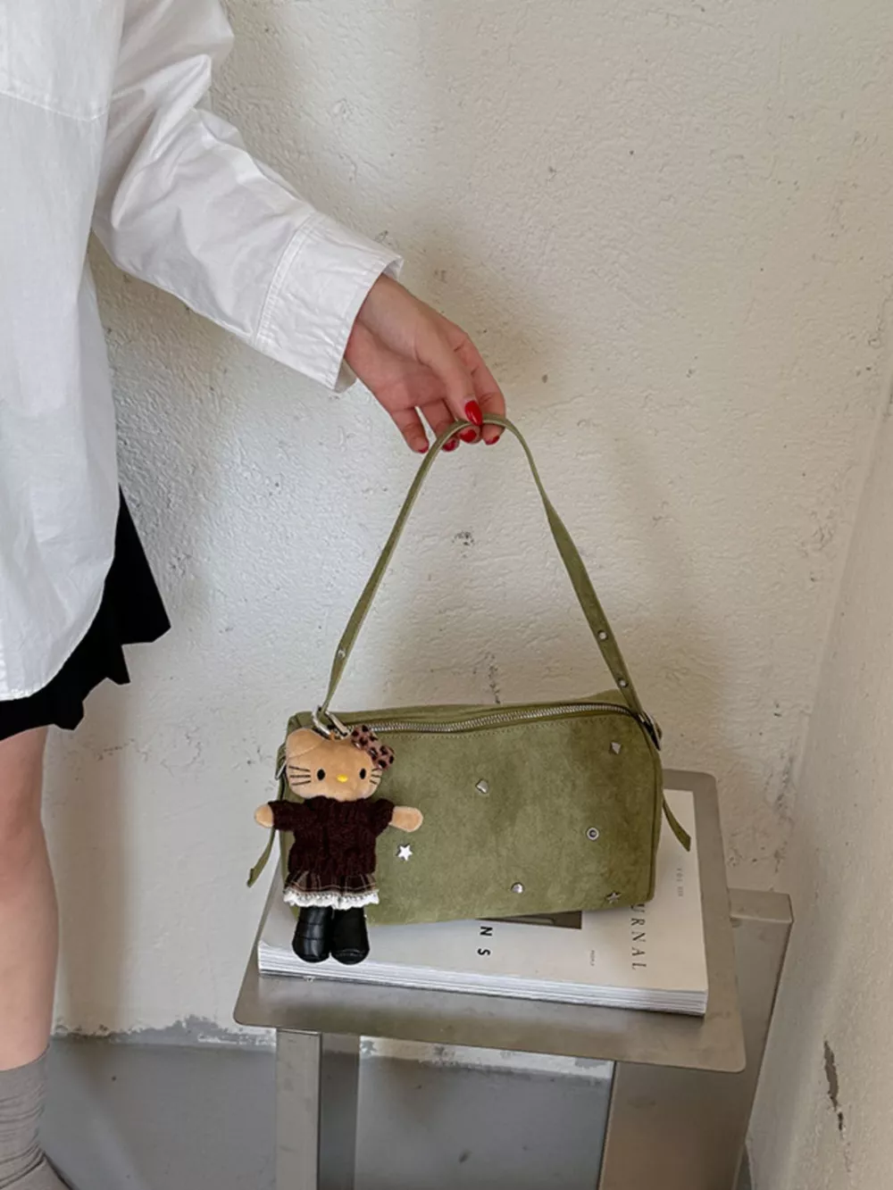Studded Embellished Shoulder Bag, image 6