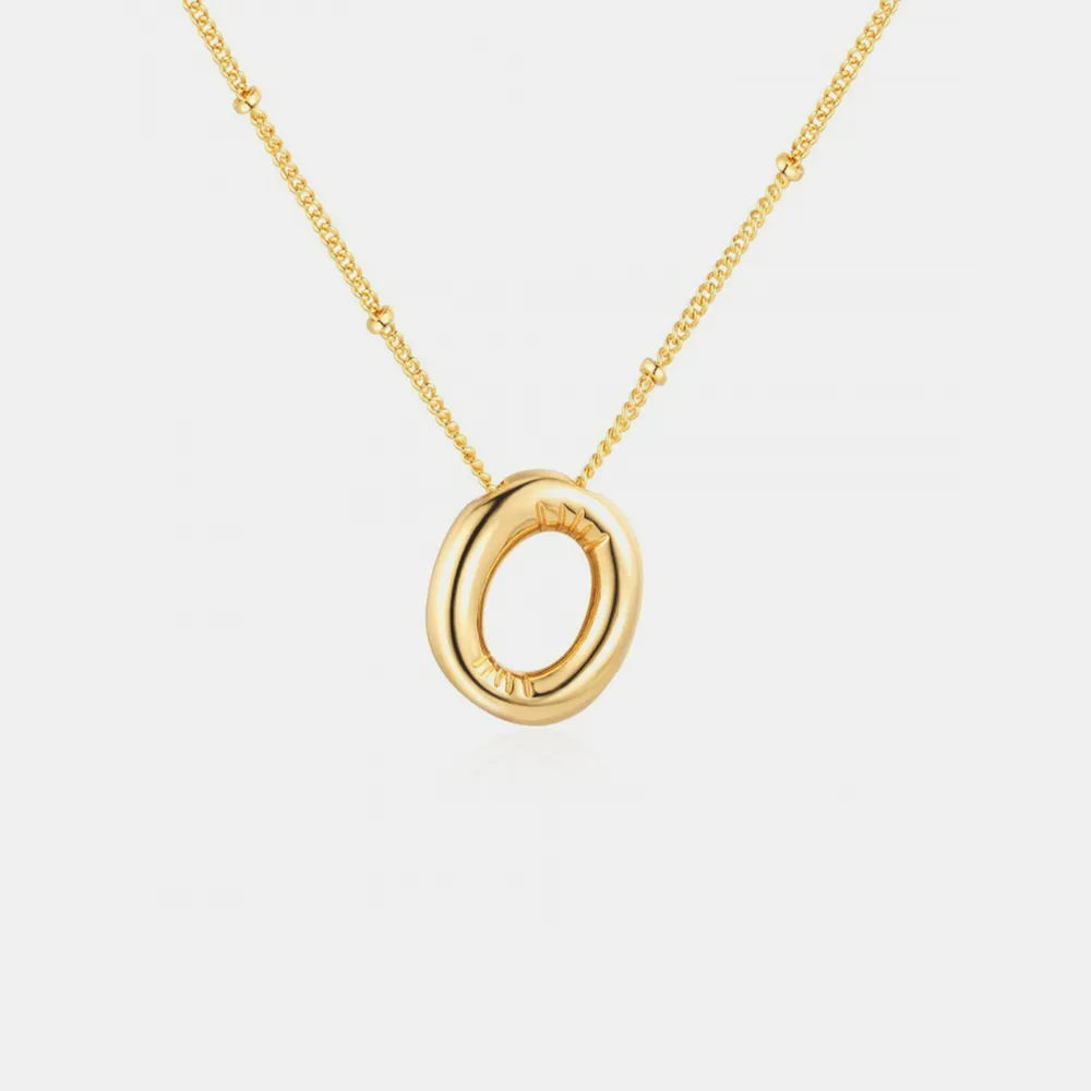 Gold-Plated Bubble Initial Necklace, image 5