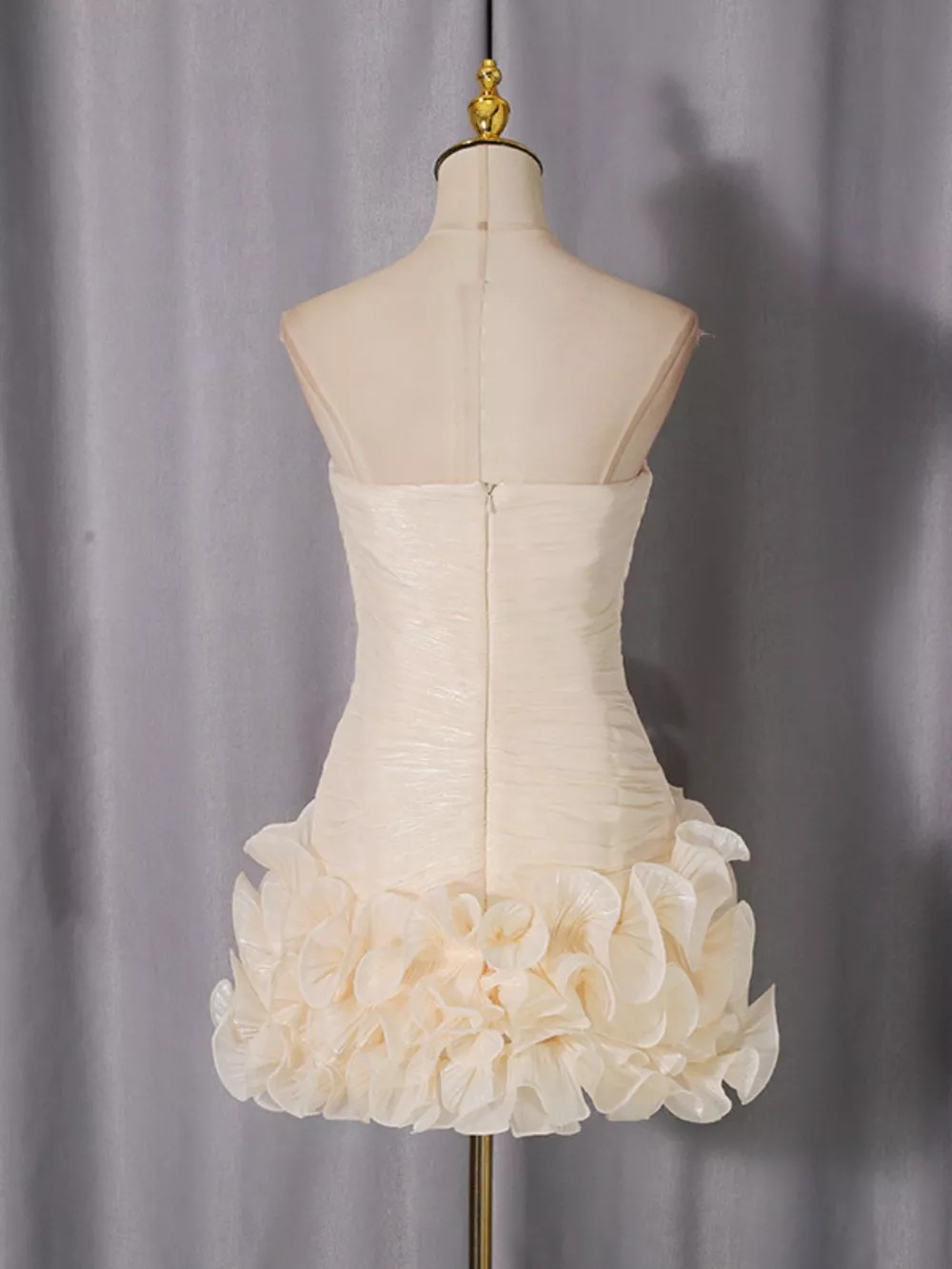 Strapless Ruffle Ruched Mini Dress, image 5