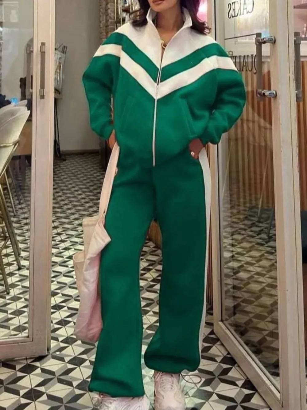Color Block Zip-Up Outerwear and Pants Set, image 19