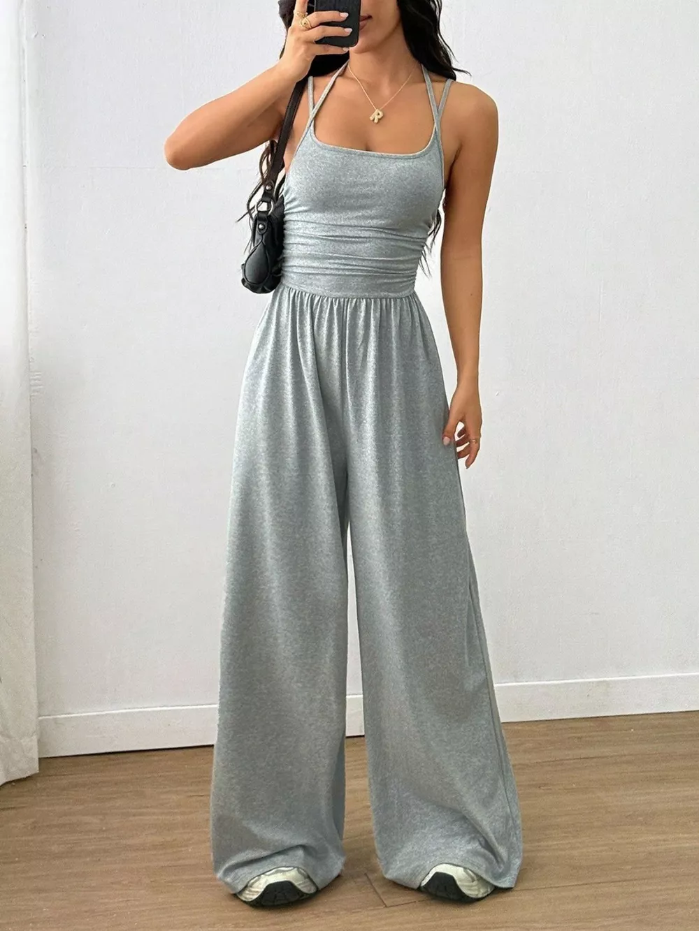Spaghetti Strap Wide-Leg Jumpsuit, image 12