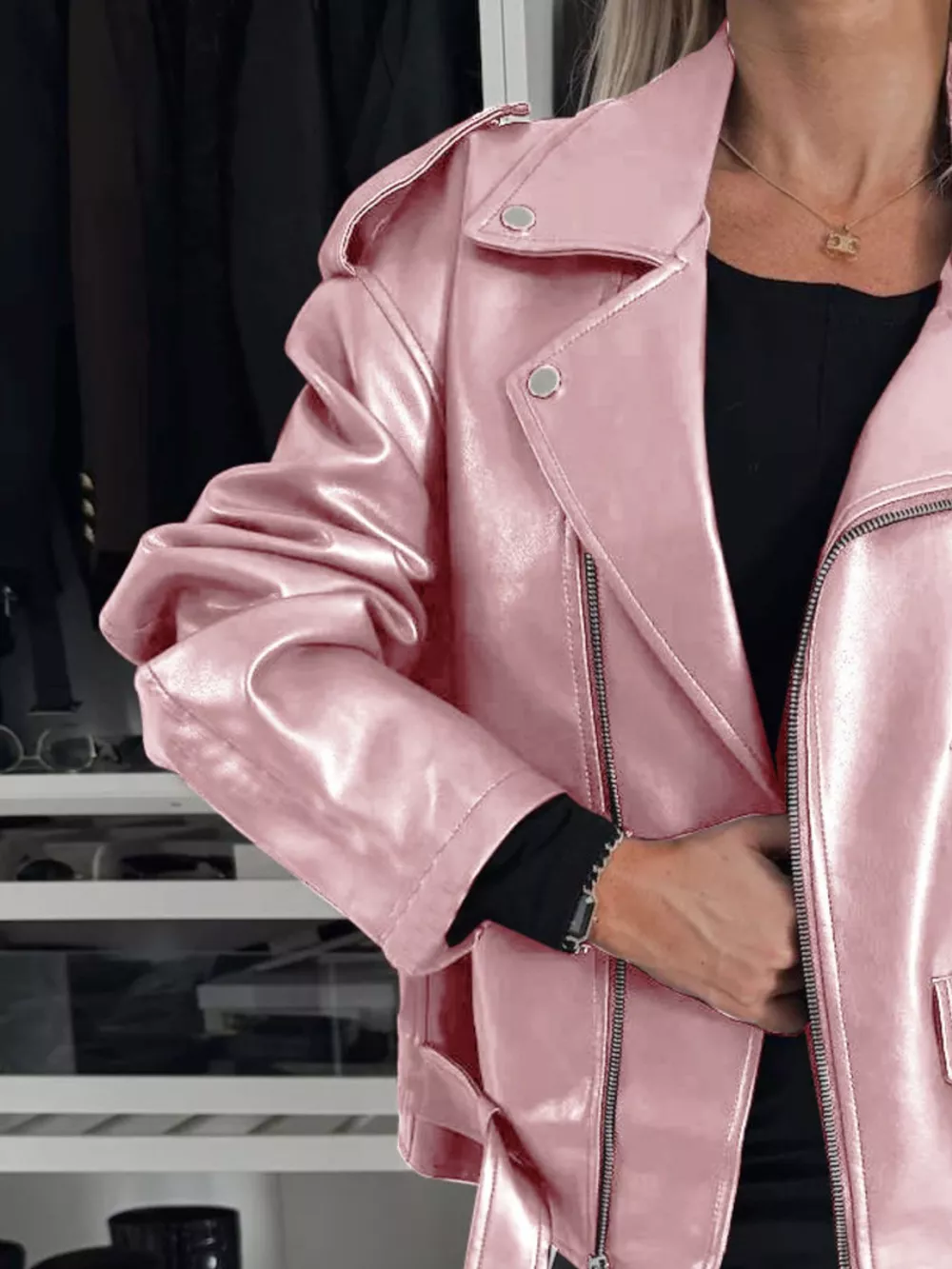 Full Size Zip Up Long Sleeve Jacket Plus Size, image 9