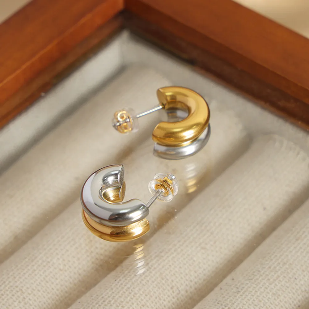 18K Gold-Plated C-Hoop Earrings, image 6