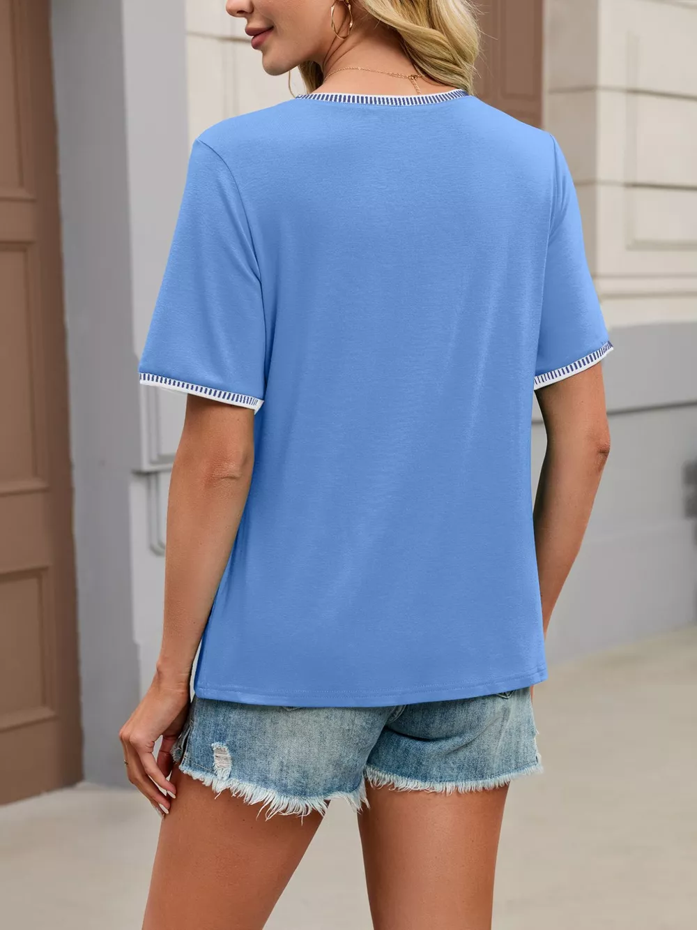 Contrast Trim Short Sleeve T-Shirt, image 9