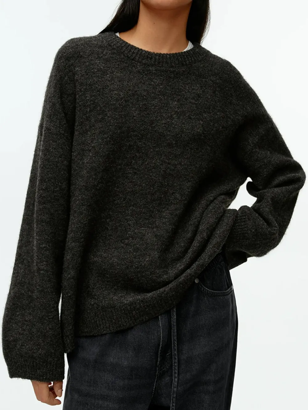 Round Neck Drop Shoulder Sweater, image 6