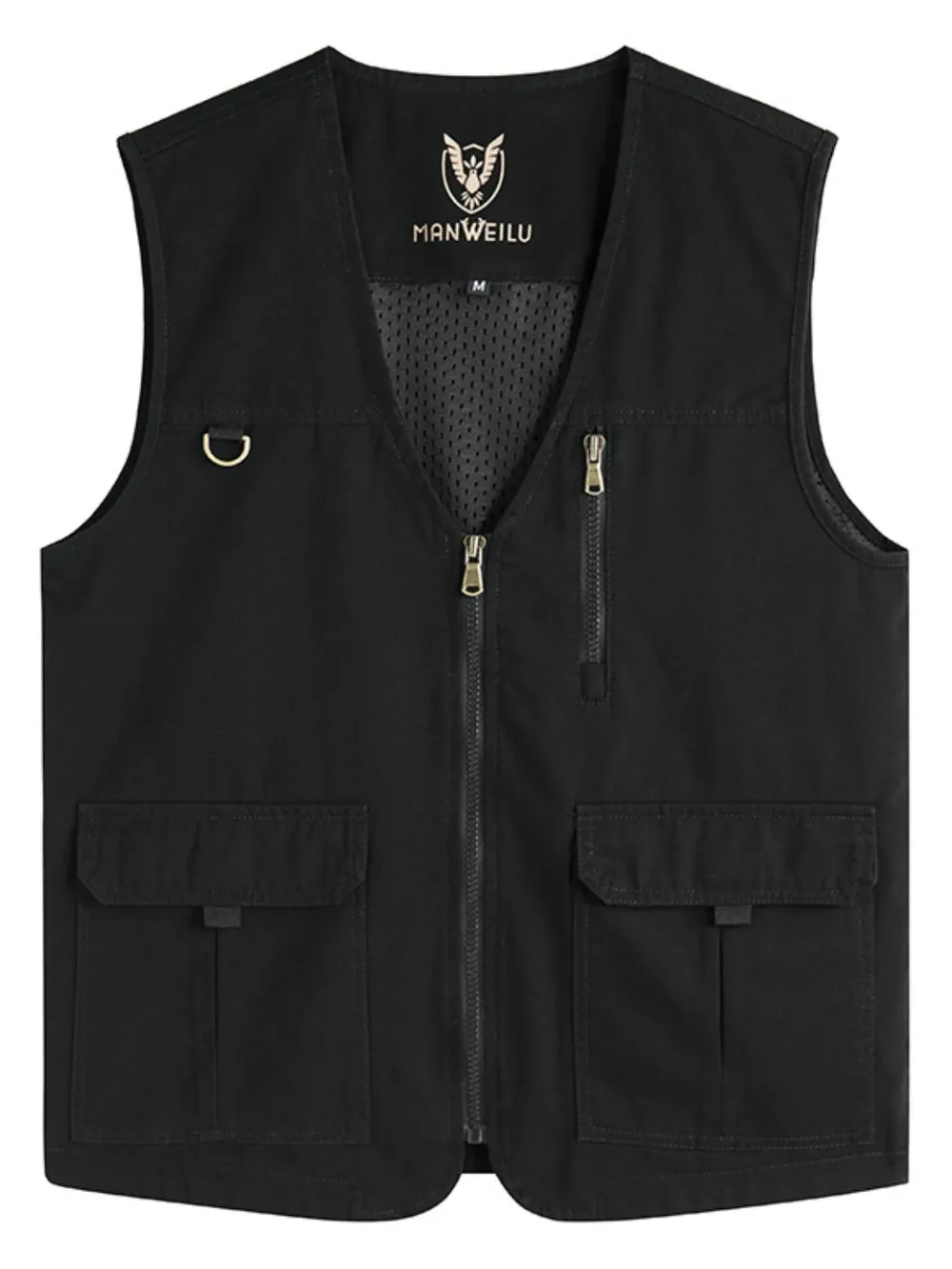 Men's Plus Size Zip Up V-Neck Vest, image 8
