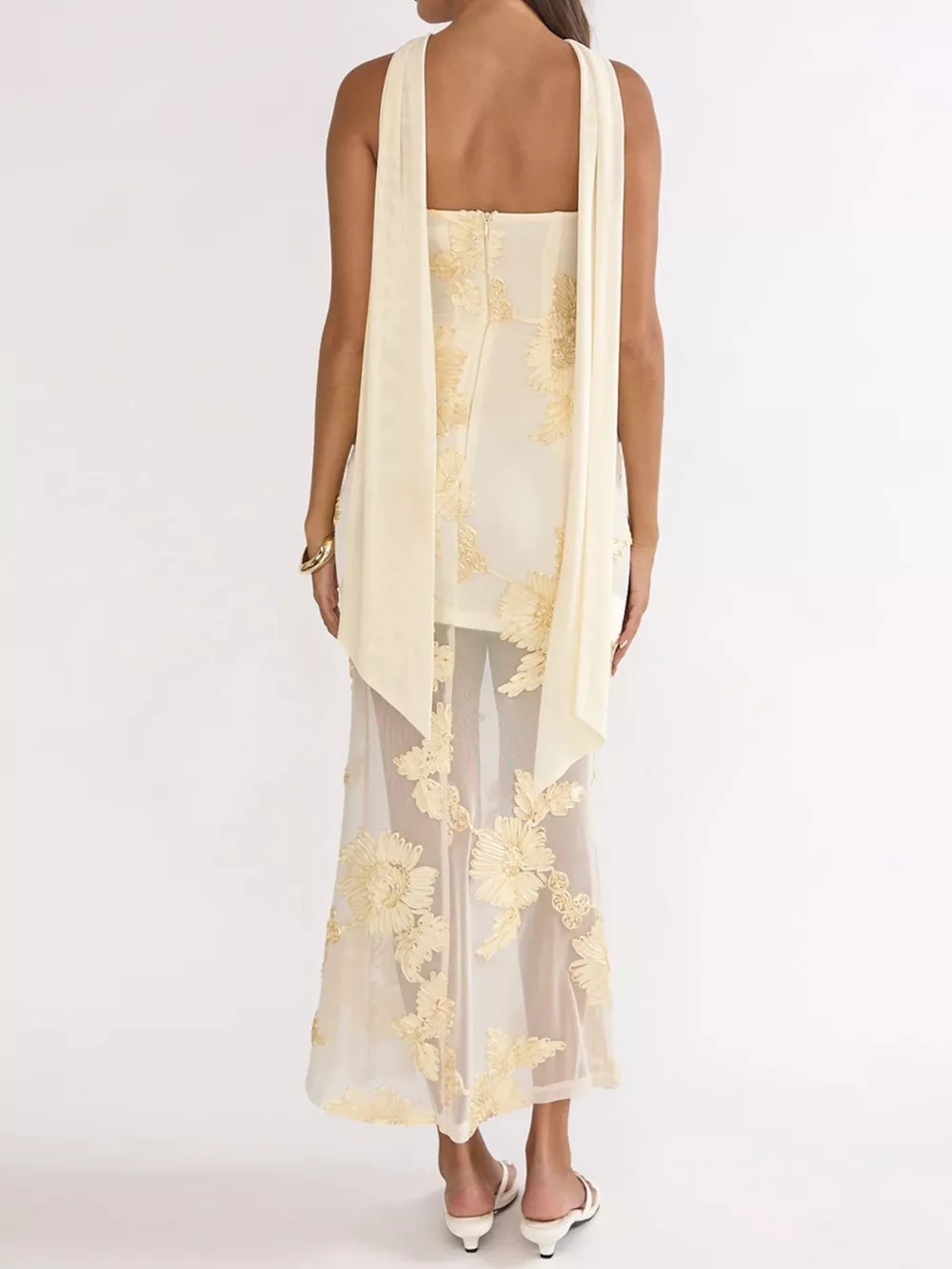 Floral Tube Dress with Scarf, image 5