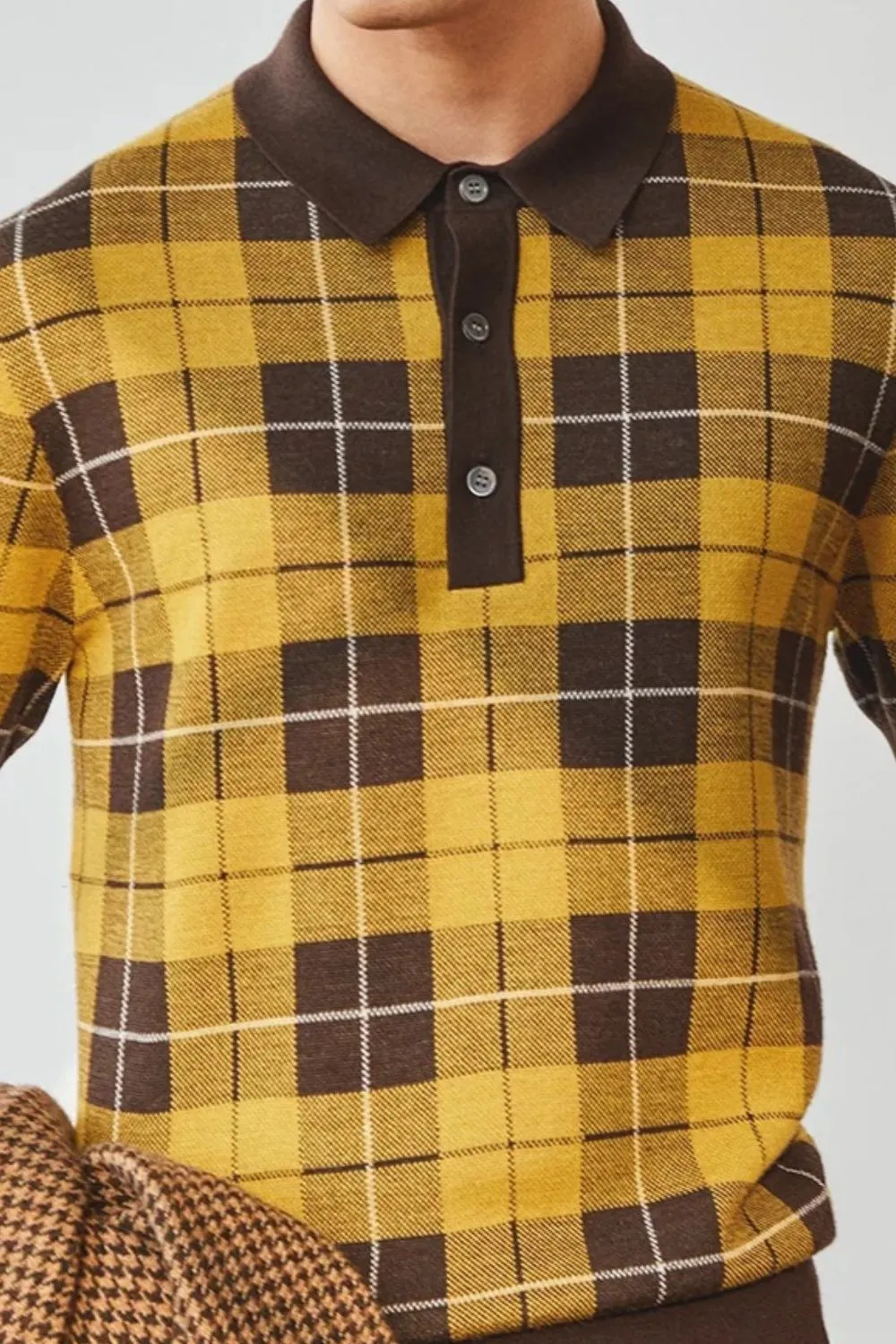 Men's Plus Size Plaid Short Sleeve Polo, image 5