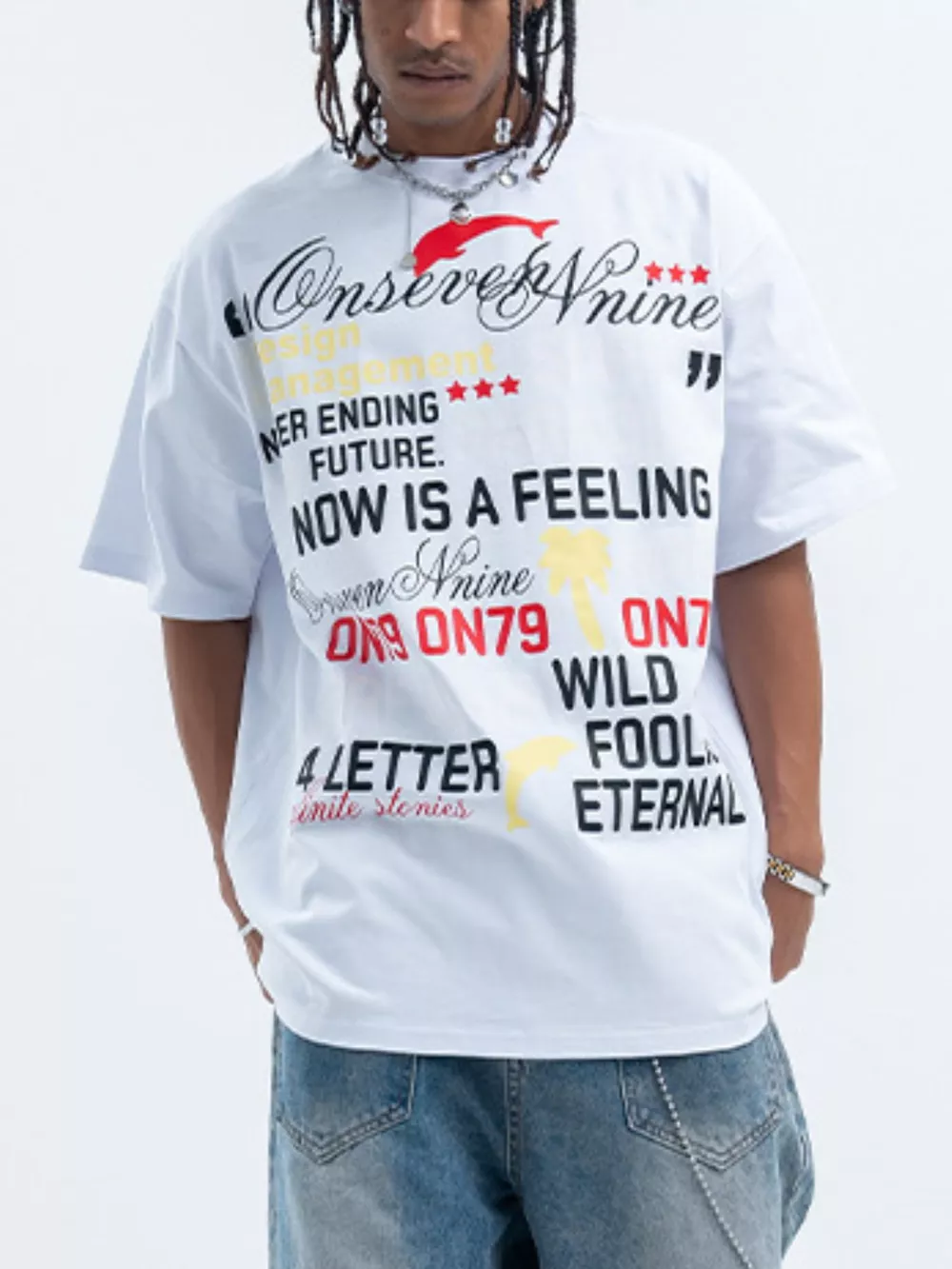 Men's Letter Round Neck Short Sleeve T-Shirt, image 7