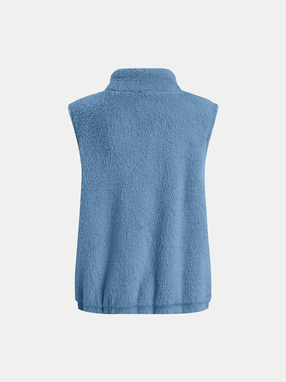Full Size Fuzzy Zip Up Vest Coat with Pockets, image 18