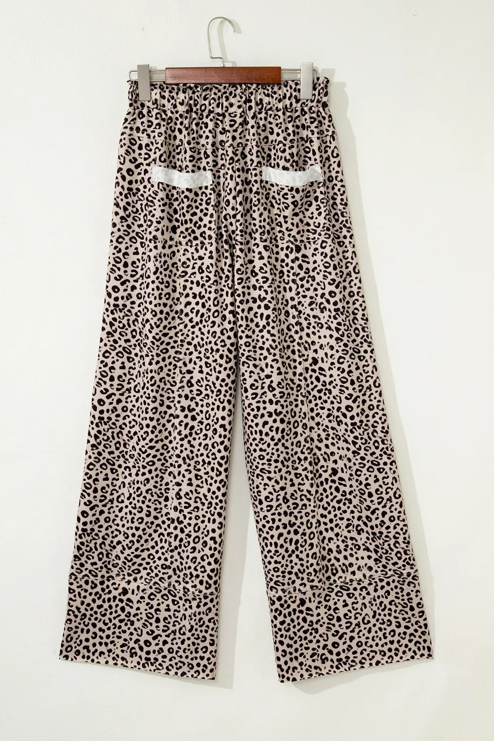 Leopard Print Wide-Leg Pants with Drawstring, image 8