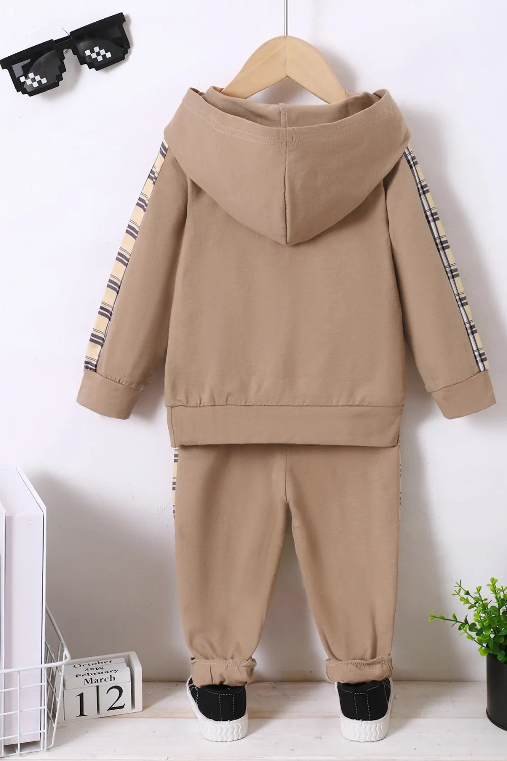 Children's Plaid Hoodie and pants Set, image 5