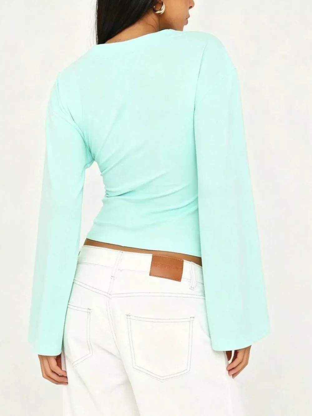 V-Neck Flare Sleeve Blouse, image 14