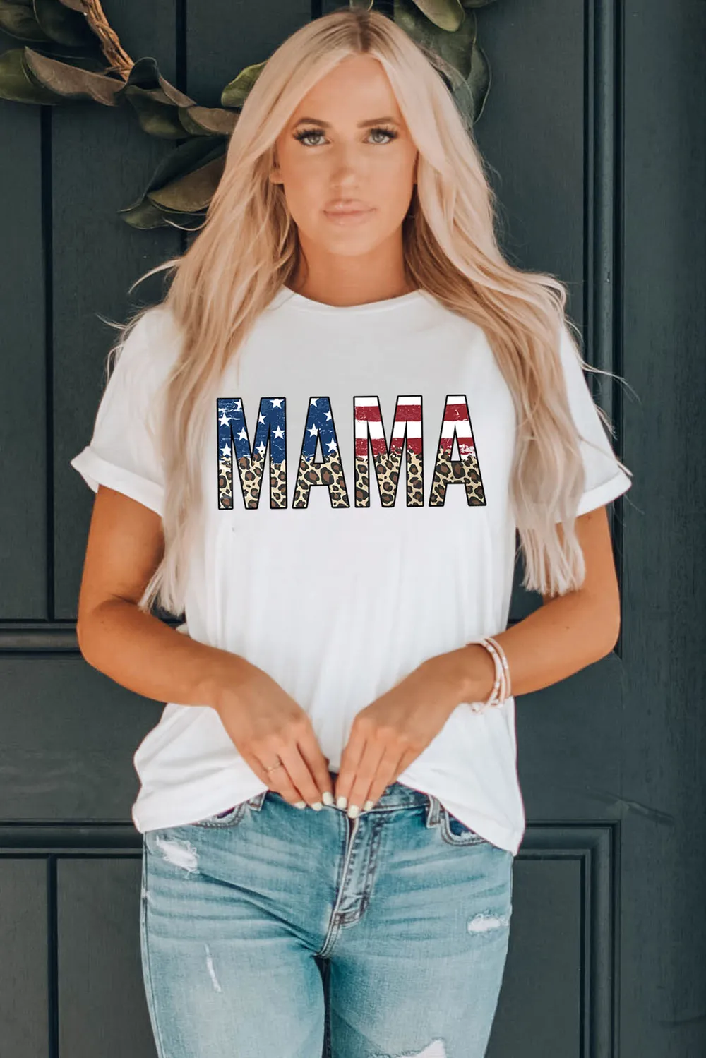 MAMA Round Neck Short Sleeve T-Shirt, image 4