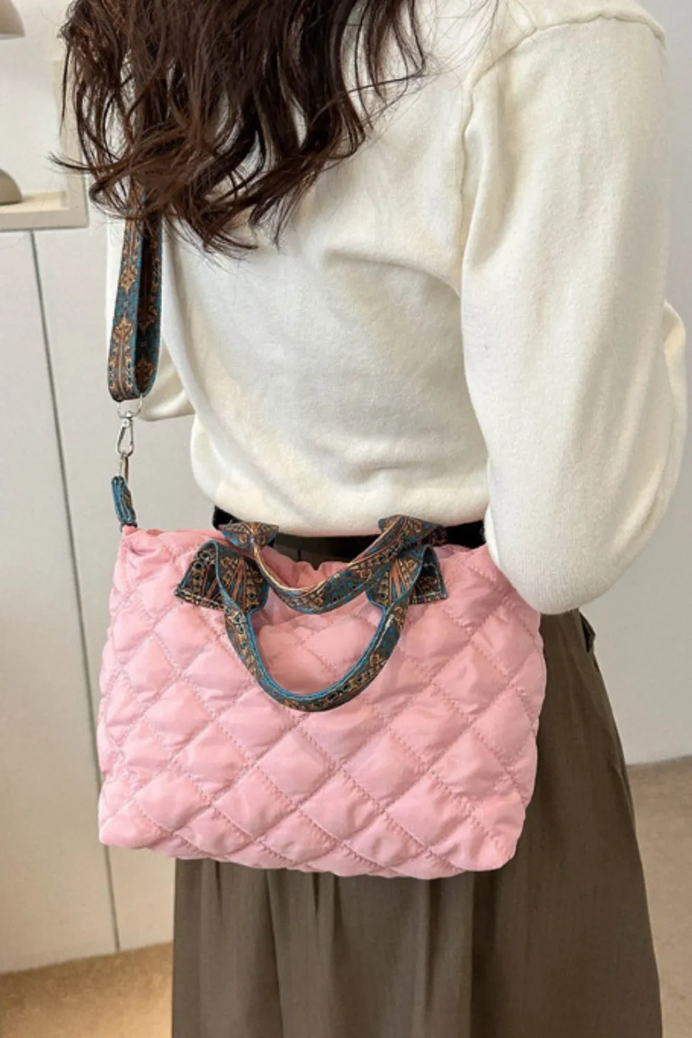 Bubble Textured Printed Strap Handbag, image 10