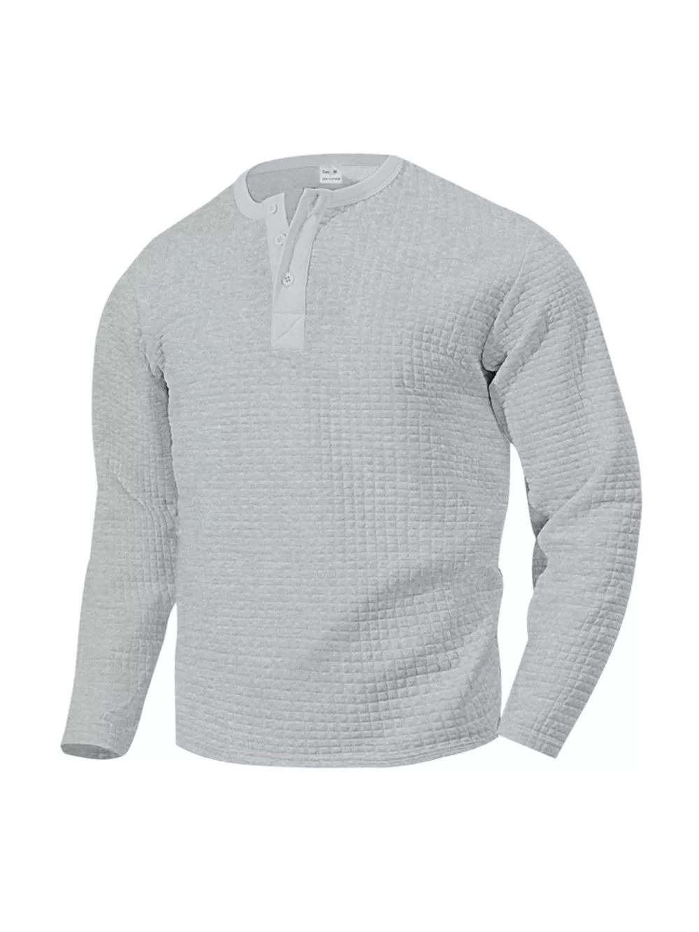 Men's Plus Size Casual Waffle Knit Henley T-Shirt, image 16