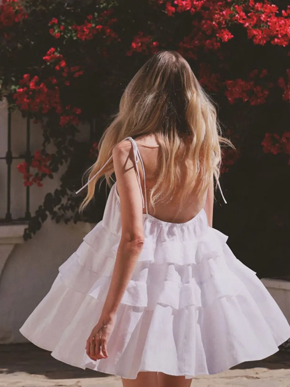 Ruffle Layered Tie Shoulder Cami Dress, image 12