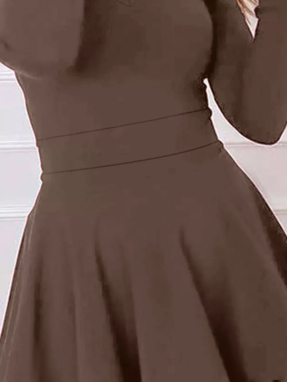 V-Neck Long Sleeve Layered Ruffle Mini Dress, image 12