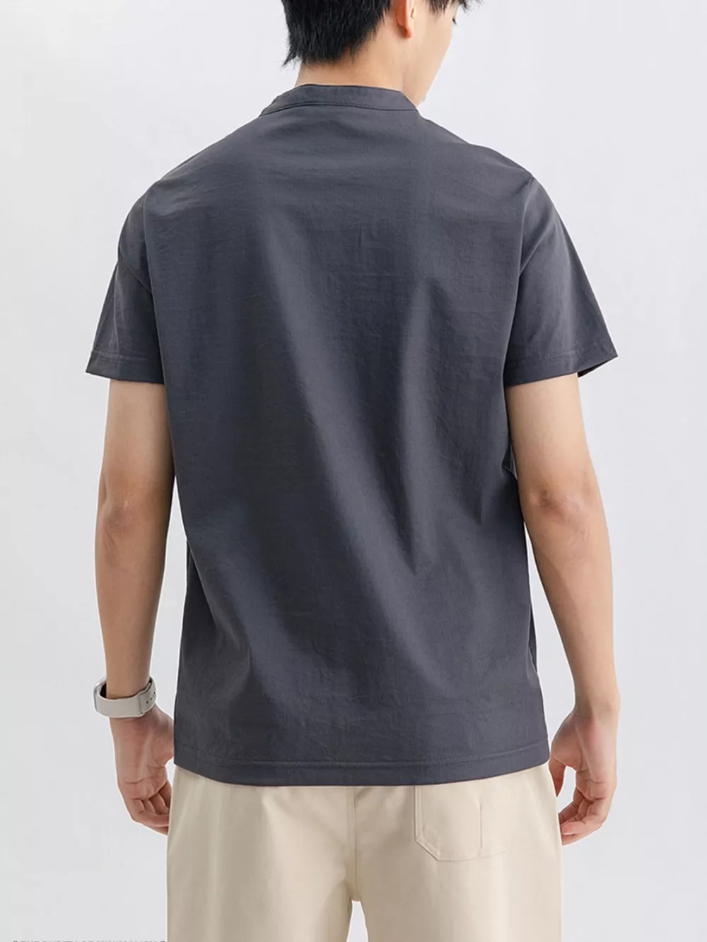 Men's Plus Size Button Detail Short Sleeve Top, image 8
