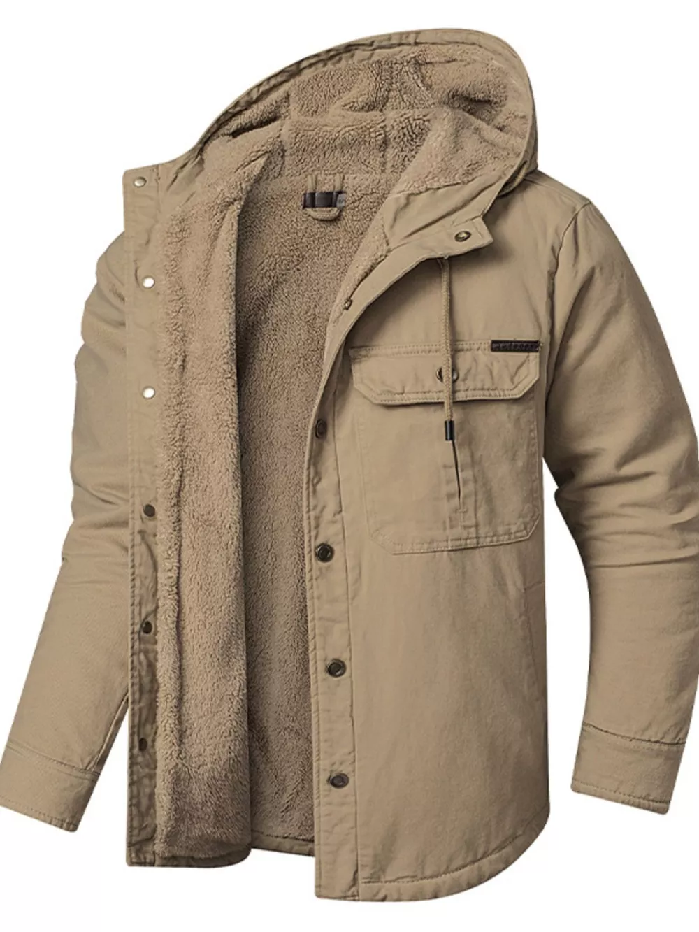 Men's Sherpa Lined Hooded Jacket, image 9