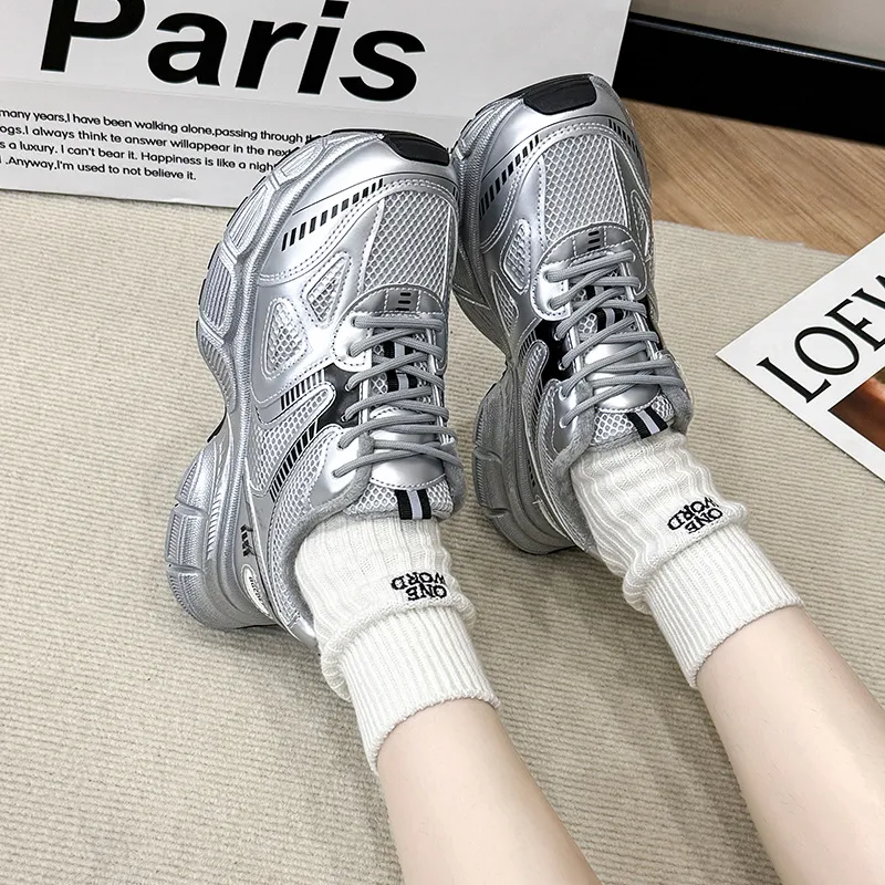 Lace Up Platform Athletic Shoes, image 2