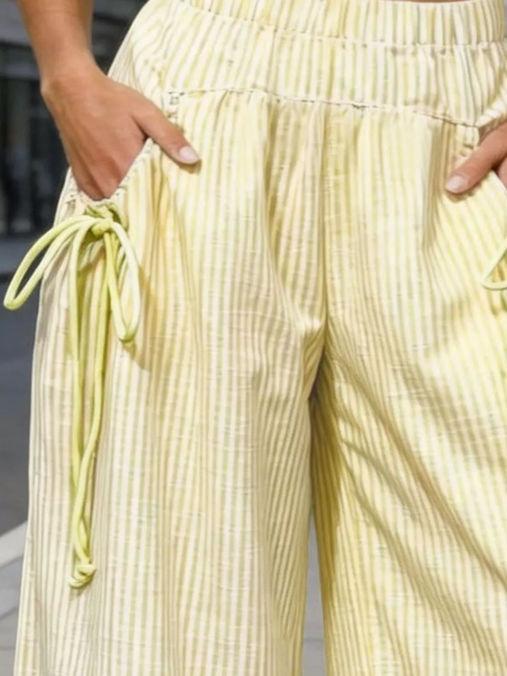 Full Size High-Waisted Striped Wide-Leg Pants Plus Size, image 16