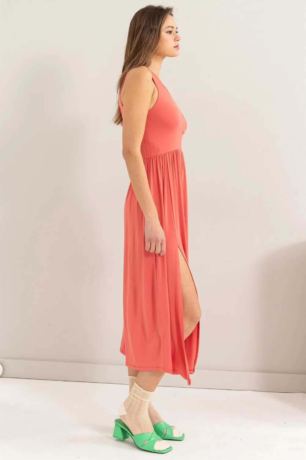 Sleeveless Slit Midi Dress, image 4
