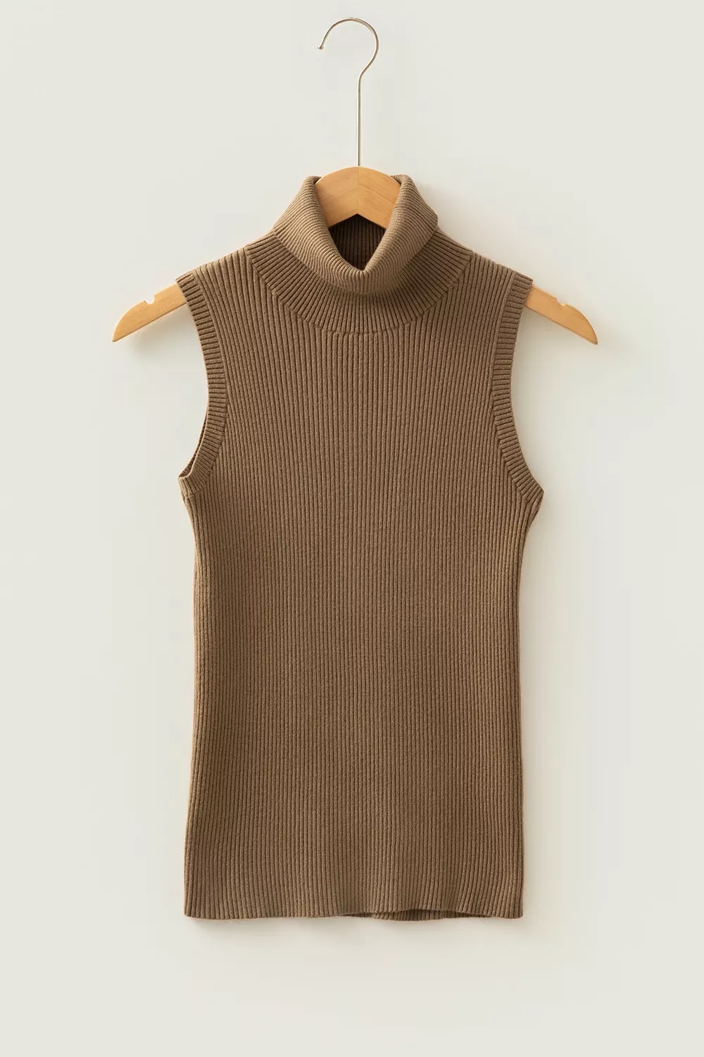Mock Neck Ribbed Knit Sweater Vest, image 3