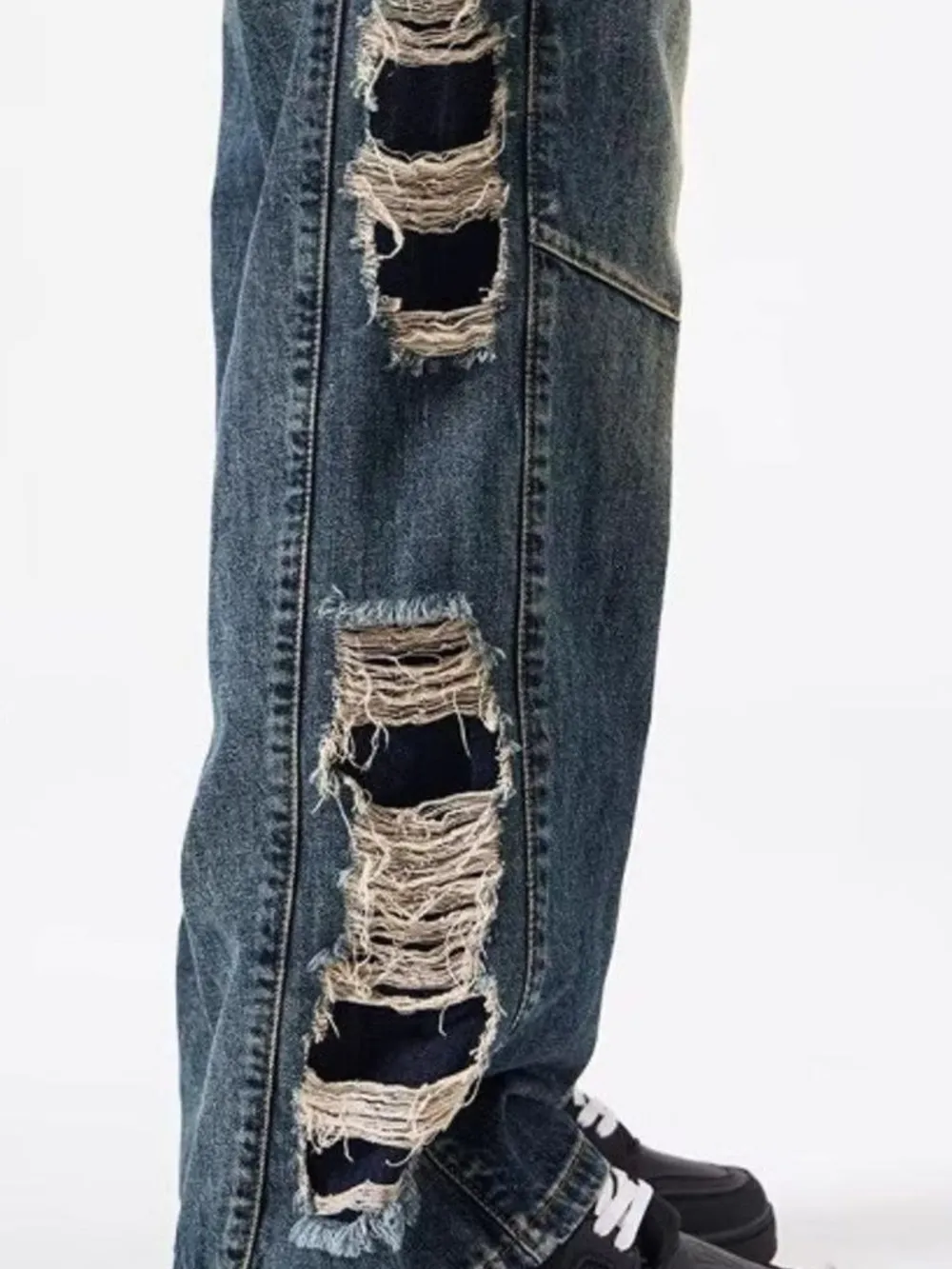 Men's Full Size Distressed Wide Leg Baggy Jeans Plus Size, image 4