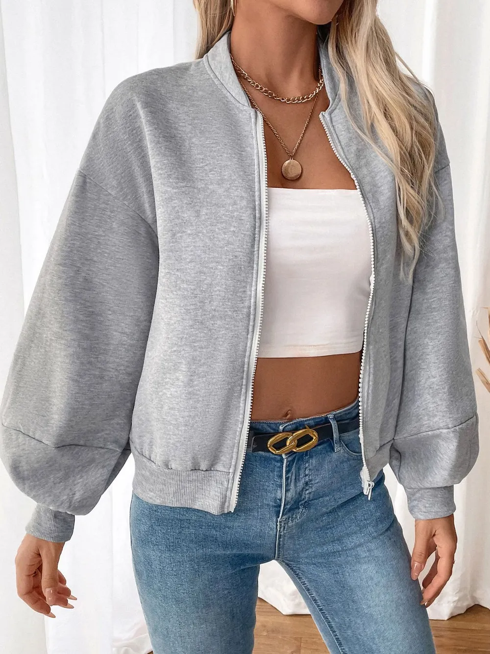 Zip Up Long Sleeve Sweatshirt, image 5