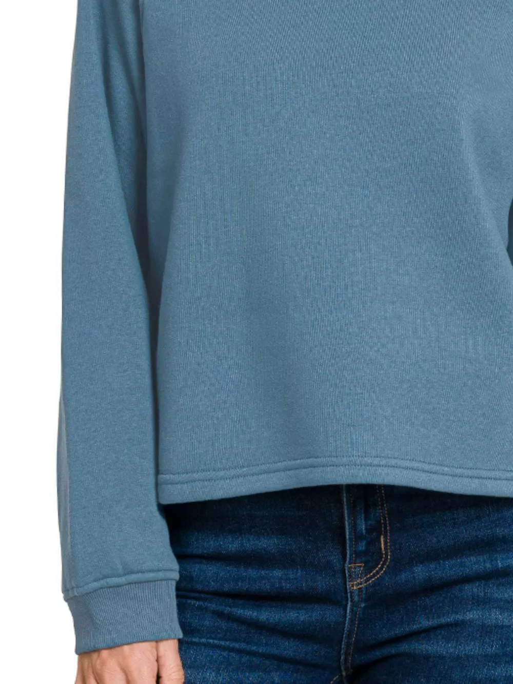 Fleece Raglan Round-Neck Sweatshirt, image 3