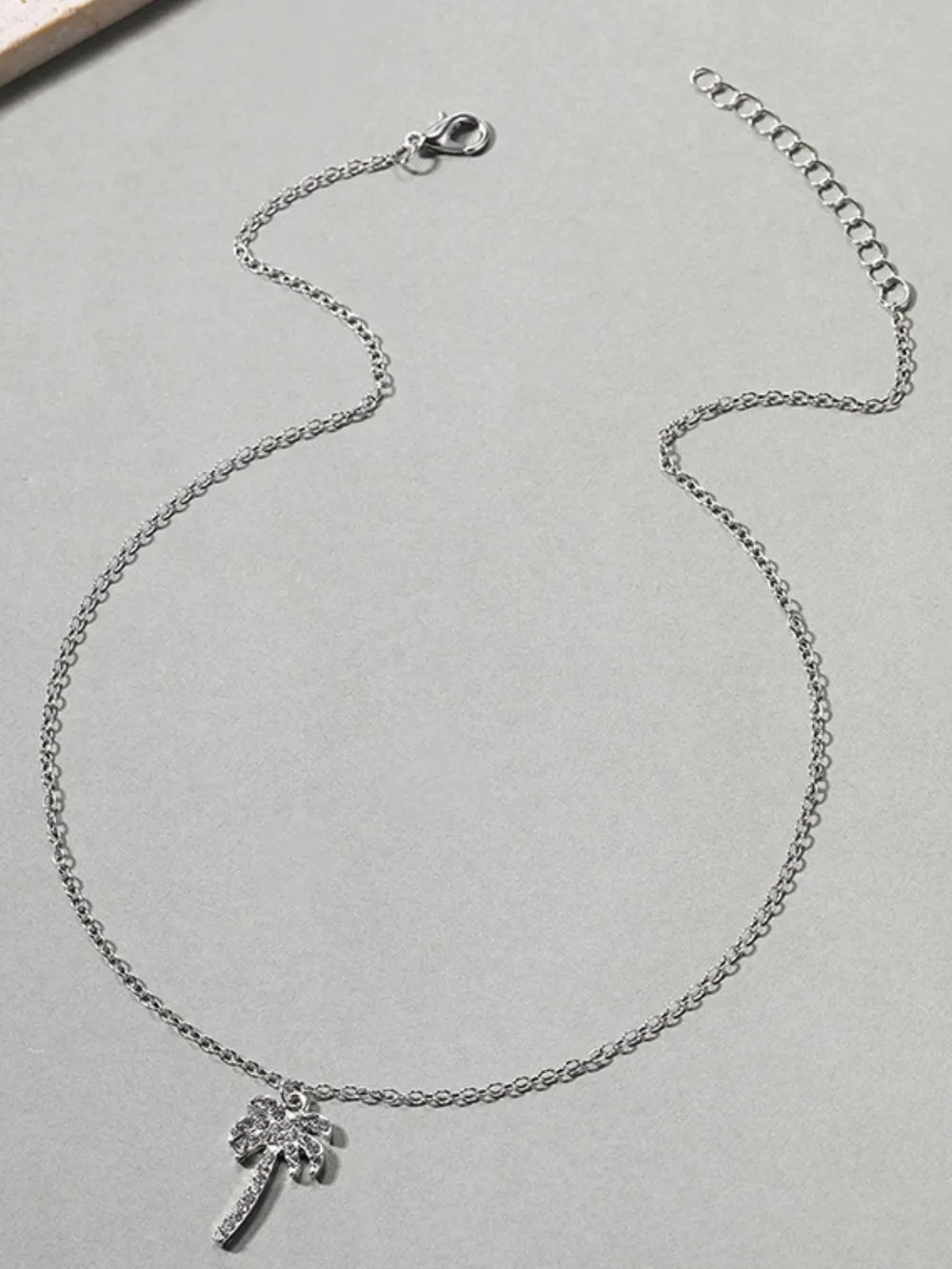 Zircon Palm Tree Pendant Necklace, image 4