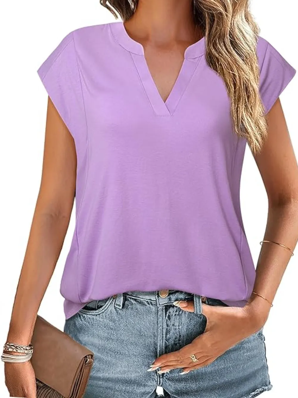 Casual Notched Short Sleeve Summer Blouse, image 7