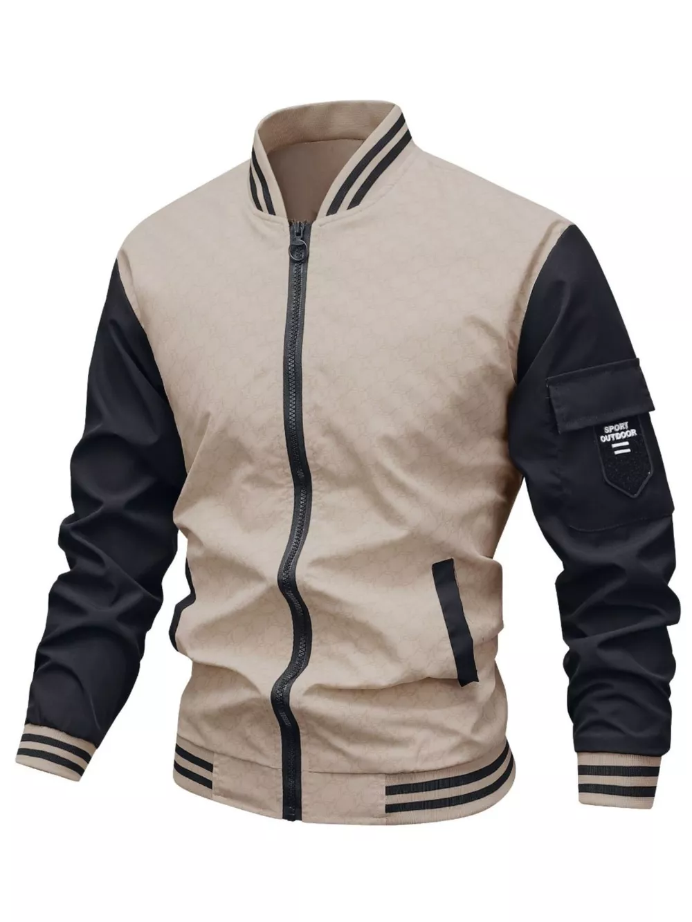 Men's Plus Size Zip Up Long Sleeve Jacket, image 2
