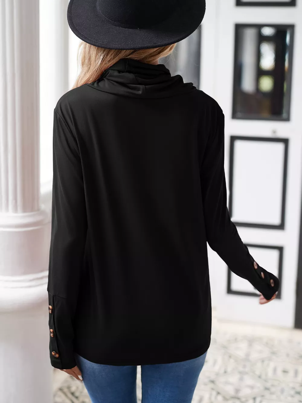Cowl Neck Long Sleeve Blouse, image 4