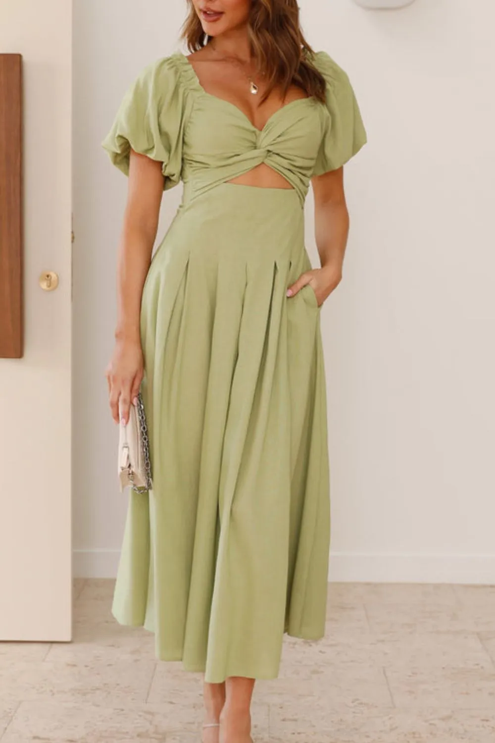 Sweetheart Neck Puff Sleeve Dress, image 23