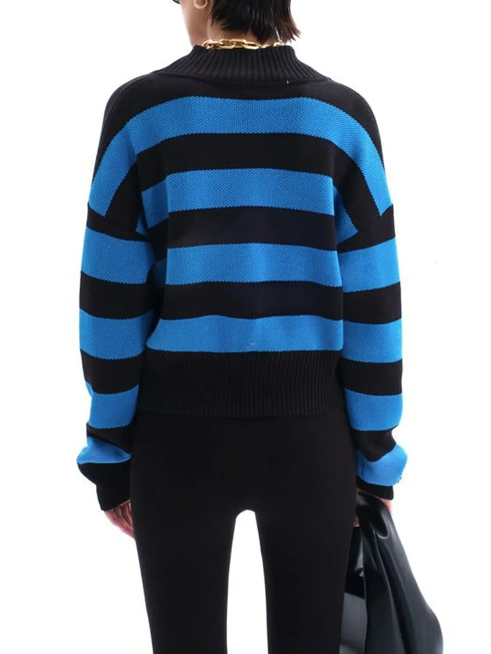 Striped Button Down Drop Shoulder Cardigan, image 15