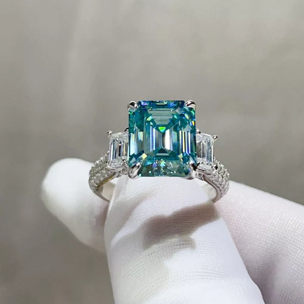 5 Carat 925 Sterling Silver Moissanite Ring, image 3