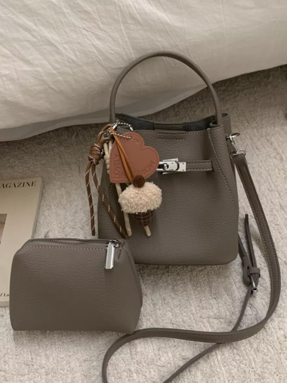 Lock Detail Crossbody Bag, image 7