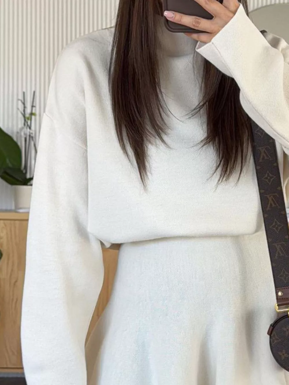Round Neck Long Sleeve Mini Sweater Dress, image 4