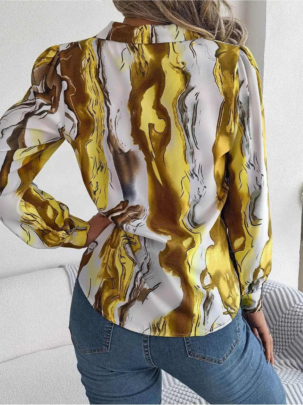 Printed Button Up Long Sleeve Shirt, image 20