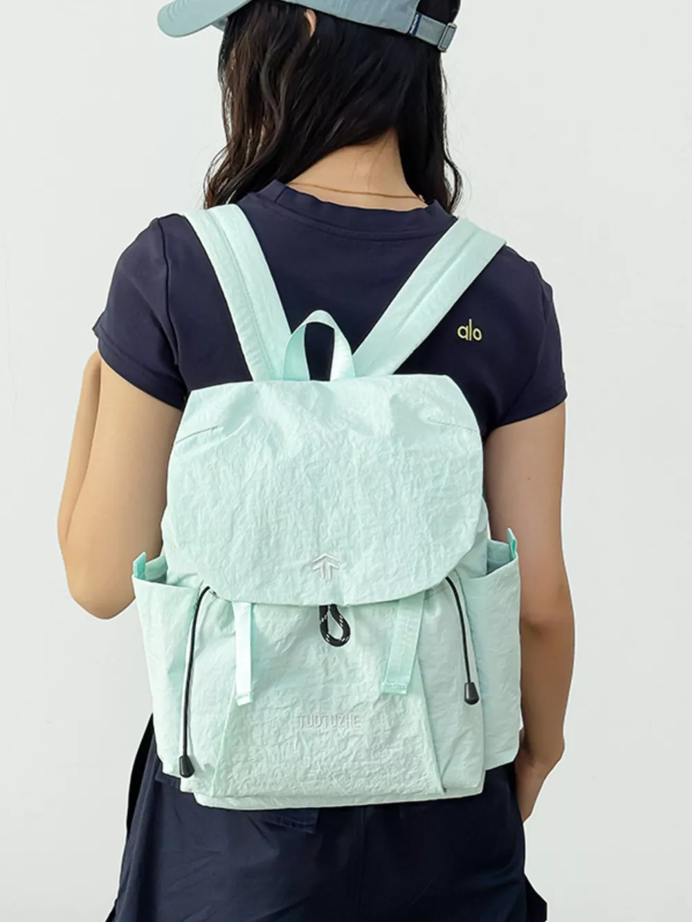 Lightweight Crinkled Backpack Bag, image 6