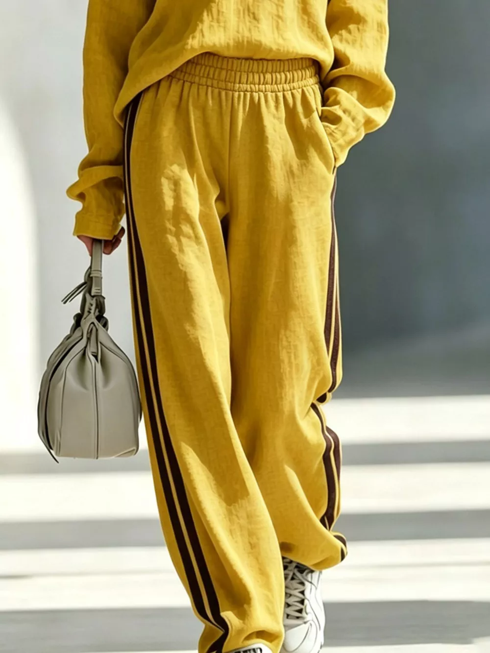 Long Sleeve Top and Side-Striped Joggers Set, image 9