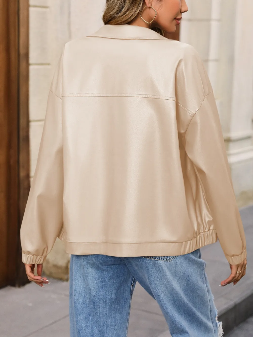 Zip Up Dropped Shoulder Jacket, image 9