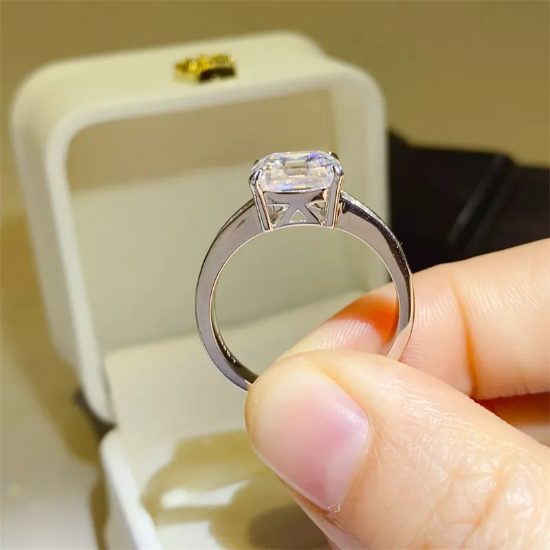 3 Carat Moissanite 925 Sterling Silver Square Shape Ring, image 5
