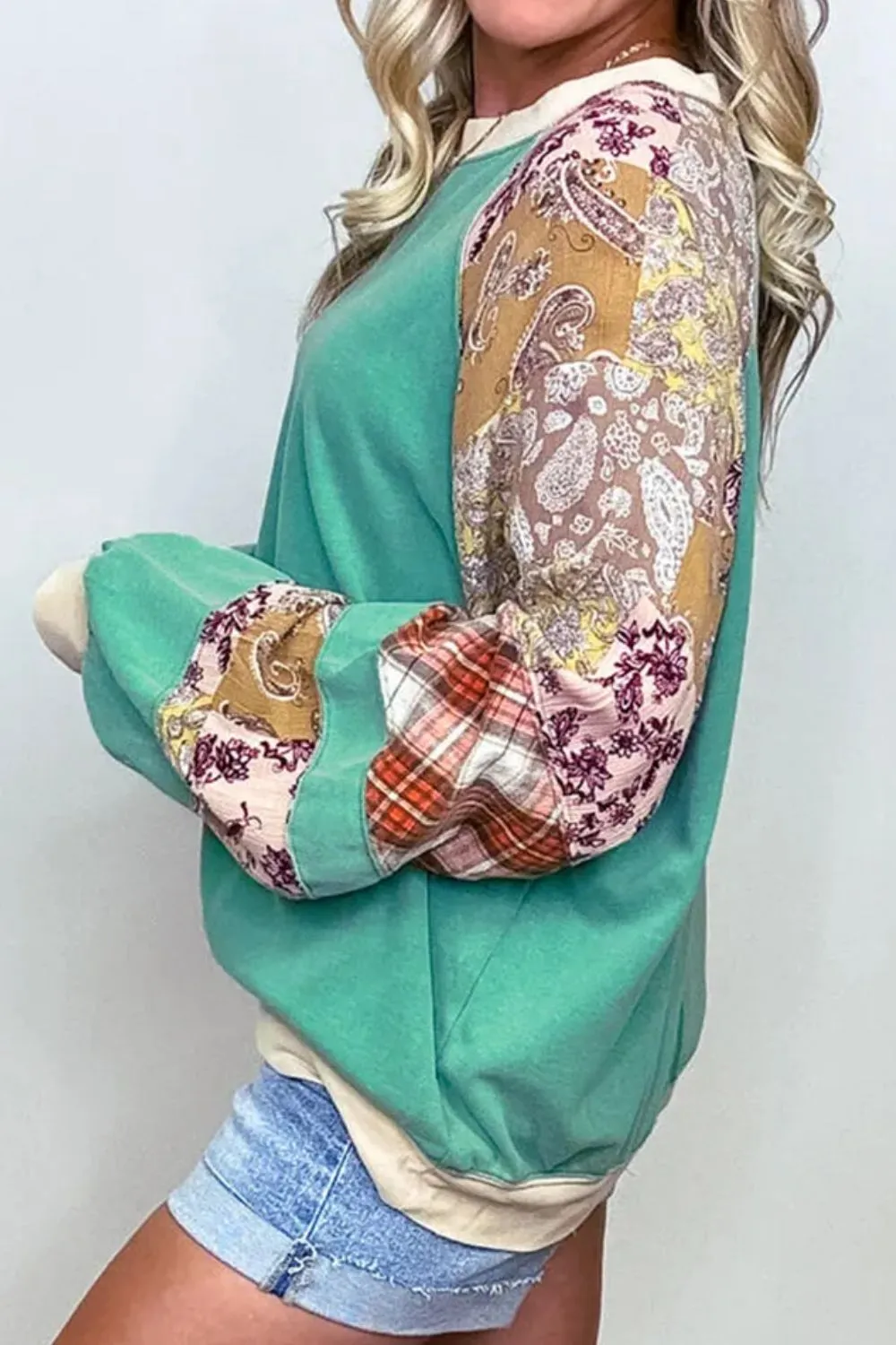 Plus Size Printed Raglan Sleeve Sweatshirt, image 2