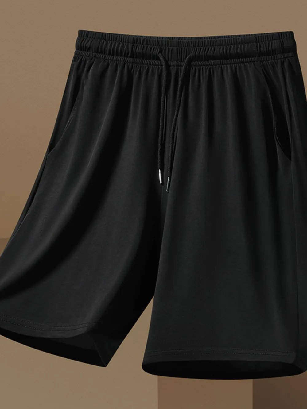 Men's Plus Size Drawstring Pocketed Shorts