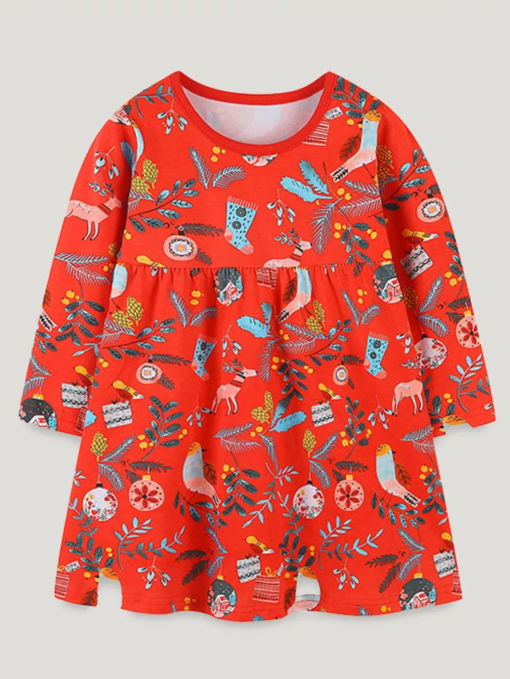 Children's Christmas Print Long Sleeve Dress, image 2